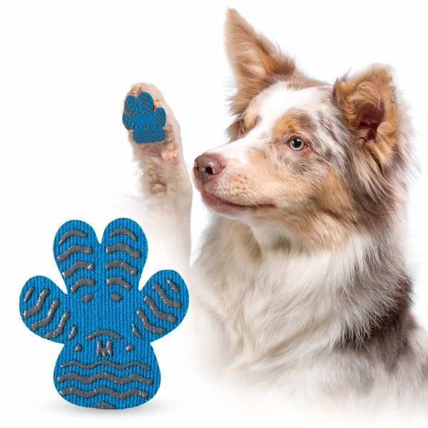 Lightweight Dog Paw Grips for Slippery Floors | Indoor and Outdoor Paw Protectors for Safer Paws | Self-Adhesive Traction Pads - Blue