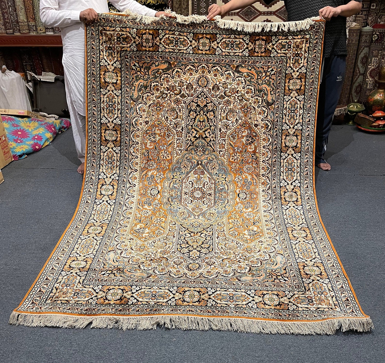 Premium Indian Handcrafted Silk Carpet Natural Silk Carpet Etsy