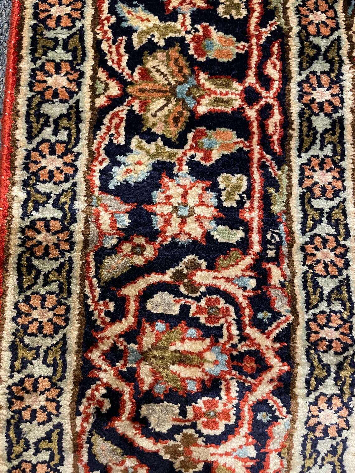 Premium Indian Handmade Silk On Cotton Carpet Kashmiri Etsy