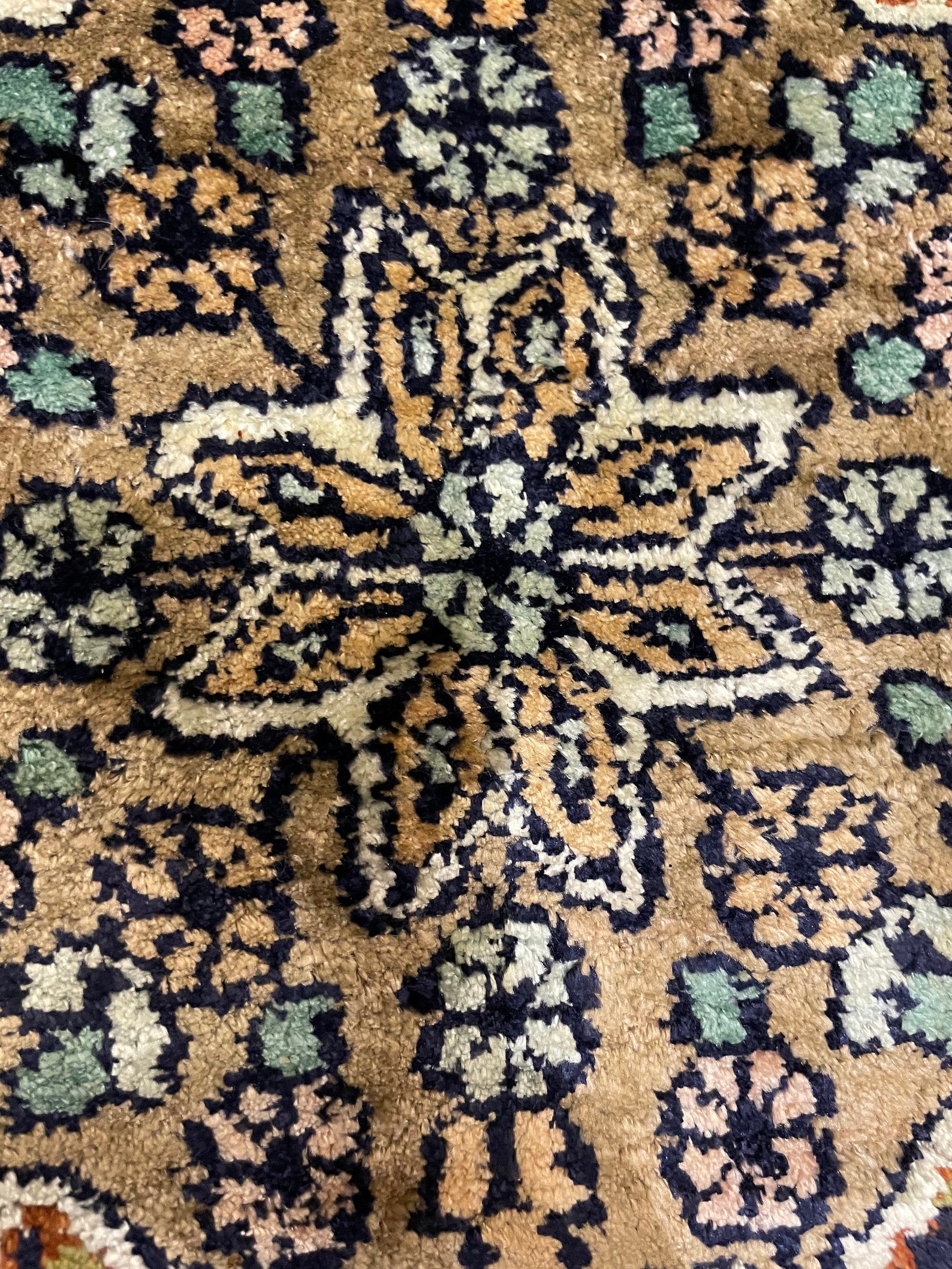 Premium Indian Handmade Silk On Cotton Carpet Kashmiri Etsy