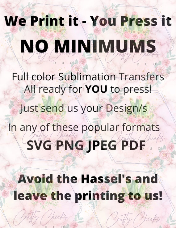 Ready to Press Custom Sublimation Transfers Wholesale Print on Demand  Services 
