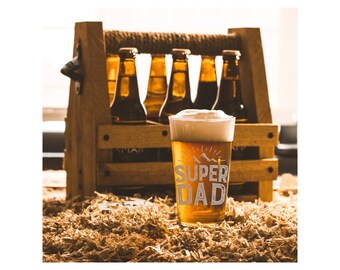 Super Dad Pint Glass - Gift for Dad, Dad Gift, Father's Day Gift, Beer Glass for Dad