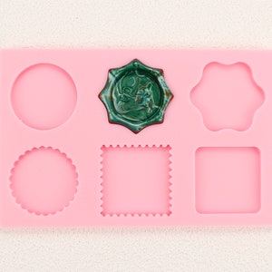 Cuscinetto per sigillo di cera in silicone per fissare la forma, stampo per tappetino con sigillo di cera per invito a nozze, stampo in silicone per sigillo di cera, kit/strumento per sigillare la cera