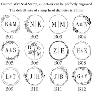 Custom Wax Seal Stamp for Wedding Invitation, Personalized Logo Wax Stamp Seal, Letter/Initial Wax Stamp Kit, Custom Wax Seal Gifts zdjęcie 2