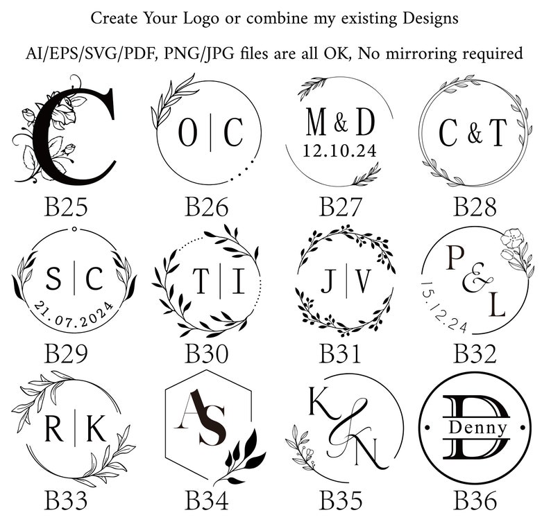 Custom Wax Seal Stamp for Wedding Invitation, Personalized Logo Wax Stamp Seal, Letter/Initial Wax Stamp Kit, Custom Wax Seal Gifts zdjęcie 4