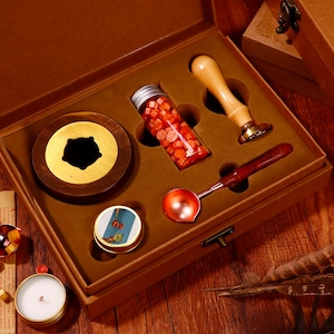 Sello de cera con logotipo personalizado para invitación de boda, kit de sello de cera con letras personalizadas, juego de sellos de cera con iniciales