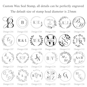 Juego de sellos de cera con logotipo inicial personalizado para invitaciones de boda, kits de sellos de cera con letras personalizadas, sellos de cera con nombre de familia