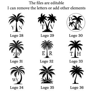 Sello de cera con logotipo de palmera personalizado, sello de cera con diseño de cocotero, kit de sello de cera con diseño de palmera, sello de cera personalizado para boda en la playa