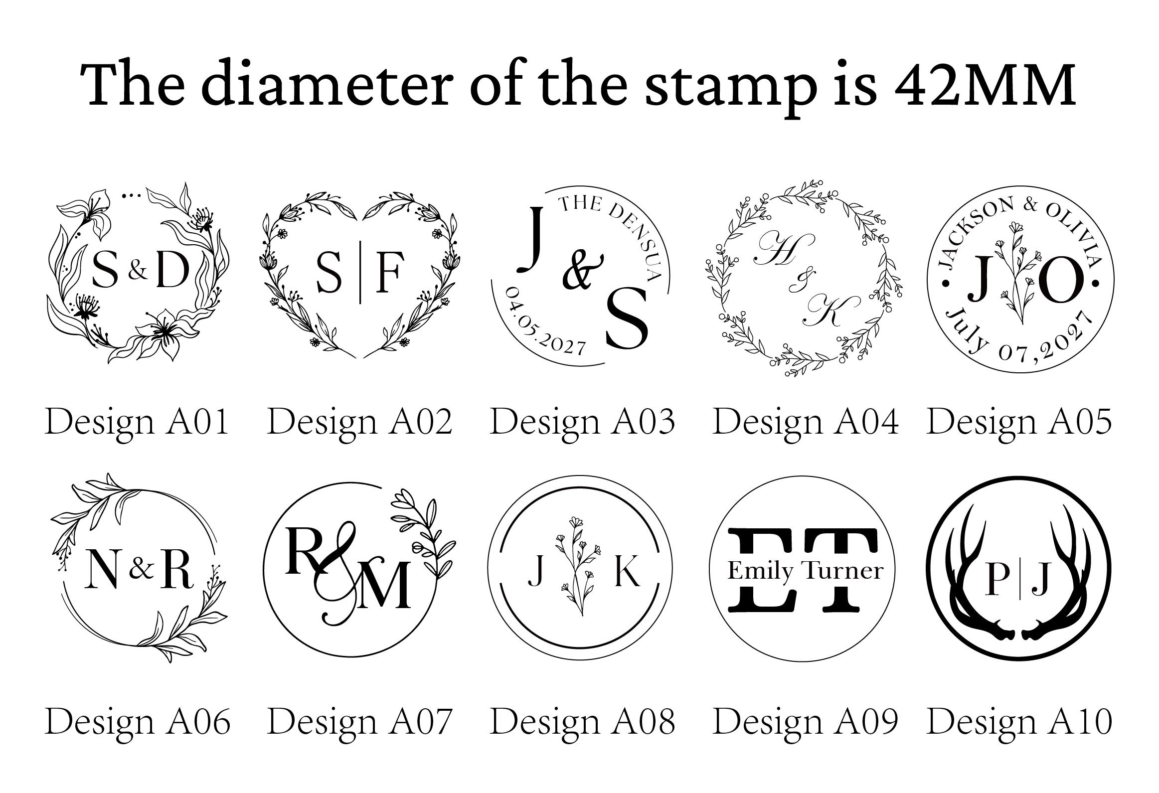 Embosser Sticker Shape Custom Monogram Embosser, Personalized Wedding Initial Embossed Stamp ...