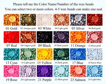 Perles de cire de haute qualité, 24 couleurs de perles de cire pour cachet de cire, perles de cire de cachetage pour faire-part de mariage, perles de cire à cacheter, cire pour cachet de cachet