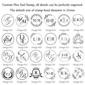 Juego de sellos de lacre personalizados, sellos de lacre personalizados, kit de sellos de lacre con logotipo inicial, sellos de lacre con letras, sellos de lacre con monograma para bodas