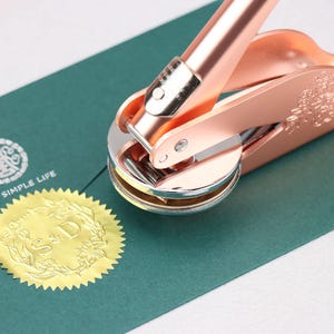 Custom Wedding Monogram Embosser, Personalized Embossed Stamp for Invitations, Initial Embosser