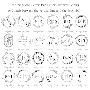 Sello de lacre personalizado con diseño floral, kit de sellos de lacre con iniciales de boda, sello de lacre con letras personalizadas para regalos únicos.