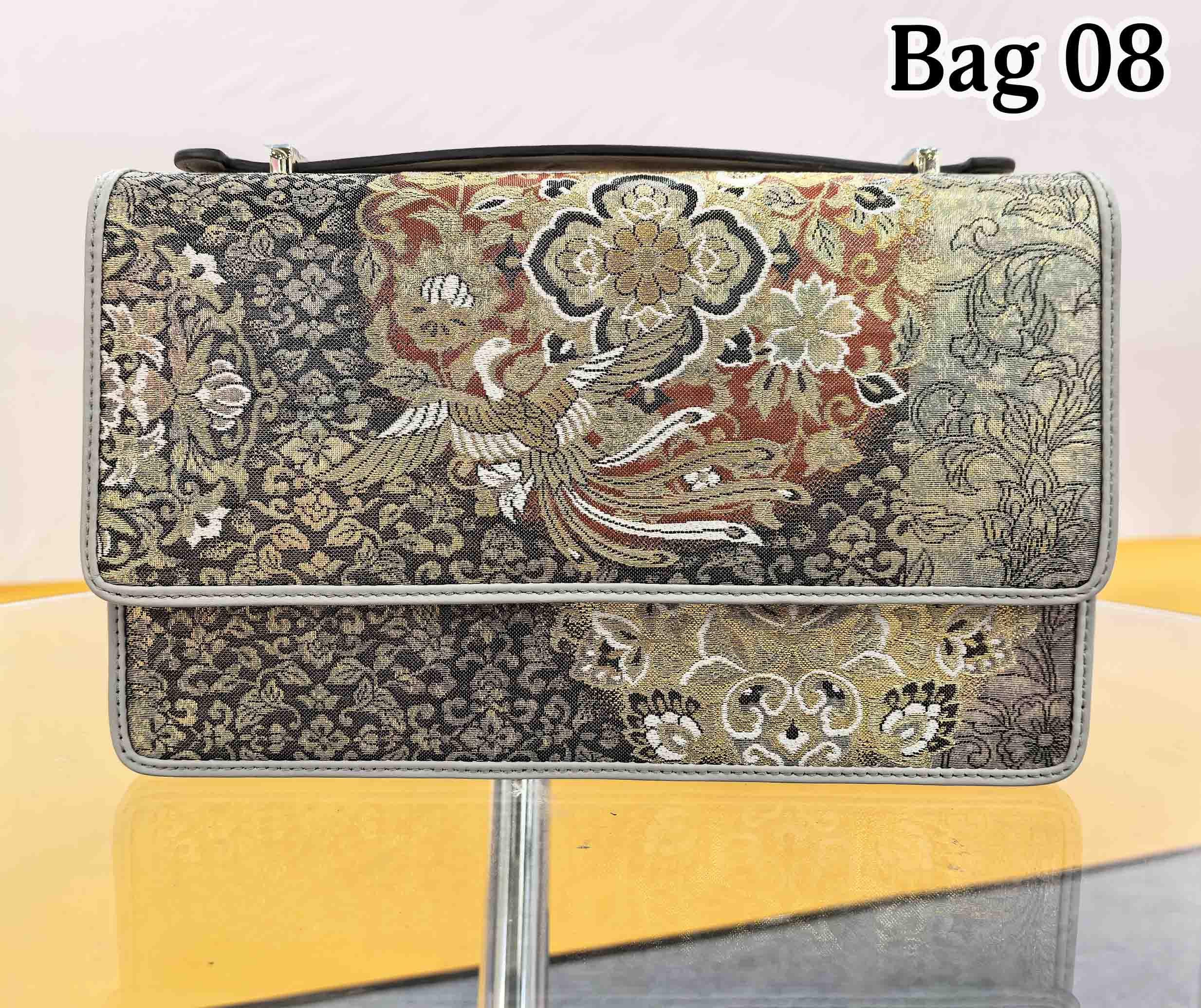 Vintage Embroidery Leather Handbag, Handmade Shoulder Bag
