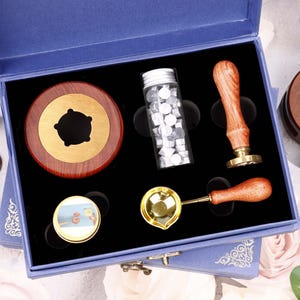 Custom Wax Seal Kit, Personalized Wax Stamp, Custom Any Design Wax Seals, Custom Wax Seal Stamp Kit for Wedding Invitation, Brass Seal Stamp