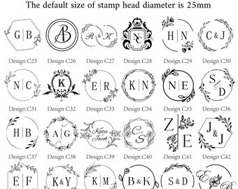 Wedding Initial Logo wax seal stamp Set, Custom Letter wax stamp seal, Save the date wax stamp, Thank you wax seal