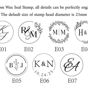 Aangepaste Wax Seal Stamp voor huwelijkscadeau, gepersonaliseerde Wax Seal Stamp Kit, Letter Wax Seal Kit, Initialen Wax Stamp Seal, Custom Wax Stamp Kit afbeelding 2