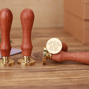 Sello de lacre con monograma para invitación de boda, kit de sello de lacre con monograma de letras, sello de lacre con letras entrelazadas, sello de lacre con iniciales de nombre