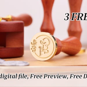 Personalized Wax Seal for Gifts, Custom Wax Seal Stamp Kit for Wedding Invitation, Initials Wax Seal Kit, Letter Wax Stamp with Floral Frame