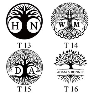 Sello de lacre con el Árbol de la Vida, sello de lacre con el logotipo de las iniciales de la boda, kit de sello de lacre con árbol genealógico dibujado a mano, kit de sello de lacre con dibujo de hojas