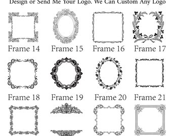 May include: A collection of wax seal stamp designs featuring floral and ornate frame styles. The image includes various shapes, such as squares and ovals, with intricate detailing. Text at the top reads "New Flower Frame Design Wax Seal Stamp."