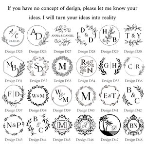 Kit de sellos de lacre personalizados, sellos de lacre con letras personalizadas, sellos de lacre con iniciales, sellos de lacre con monograma para boda, cualquier diseño personalizado