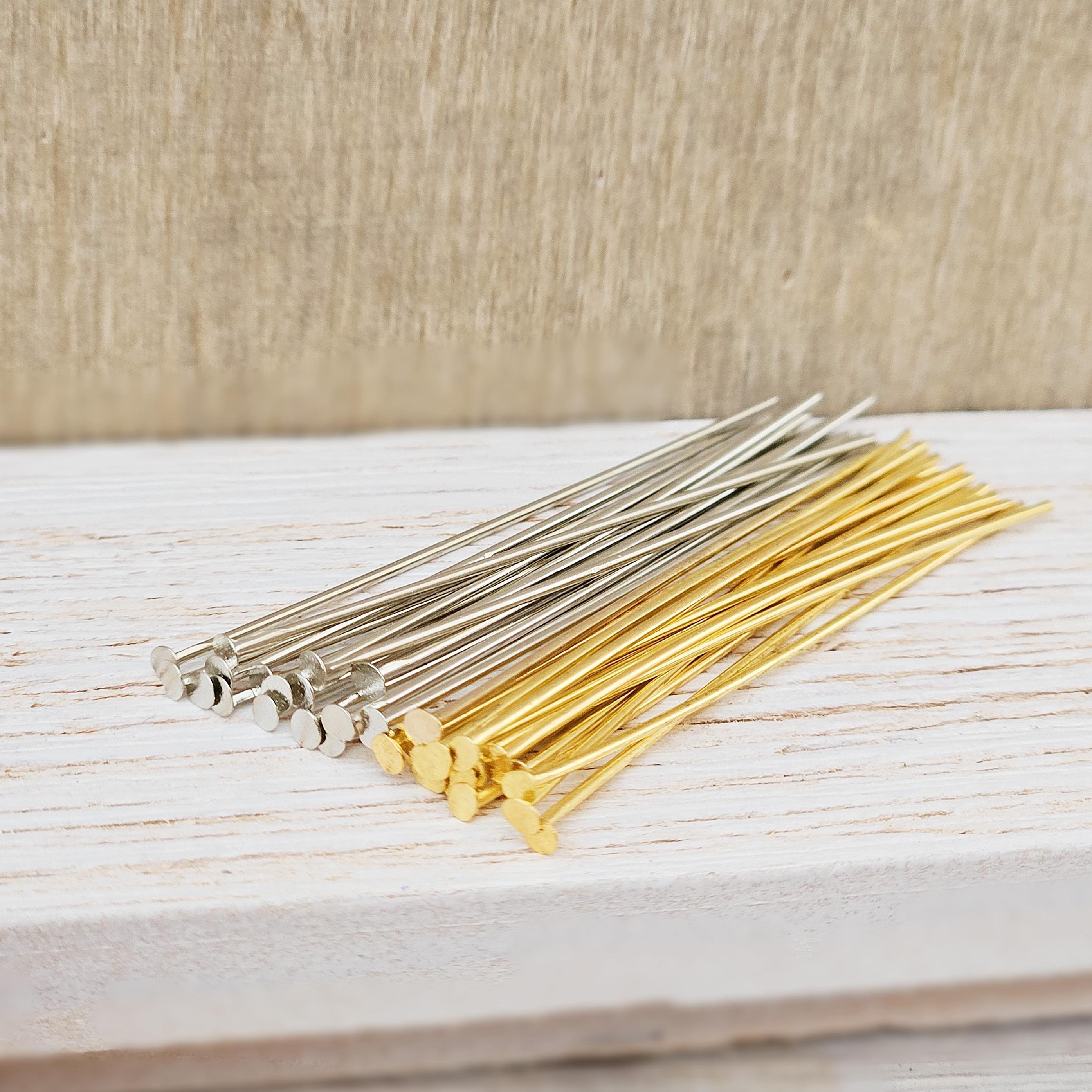 50 Kettelstifte Mit Kugel – Silber, 50x0,5 Mm, Für Schmuckherstellung, Nickelfrei