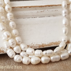 10 freshwater pearls baroque pearls white 7-9 mm cultured pearls pearls cream natural white premium