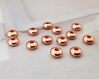 10 spacers 6 mm rose gold metal beads intermediate beads discs Heishi bracelet beads MP11