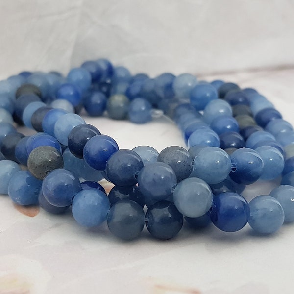 natürliche Aventurine 6mm blau Perlen rund glatt Aventurinperlen