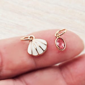 Charms vergoldet kleine Anhänger für Creolen Armbänder Eiffelturm Pilz böser Blick Seestern gold Blatt Süßwasserperle Muschel Tropfen Münze