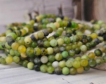natural serpentine 4 mm beads strand green gemstone