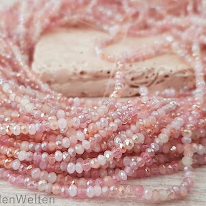 200 glass beads 2 mm pink glass beads ground glass beads small bracelet beads glass bead strand rose apricot