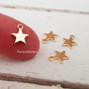 10 stars stainless steel gold plated pendant charms gold star pendant small mini for bracelets earrings