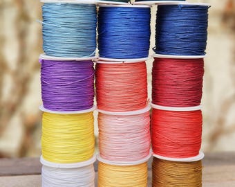 10M feine Fädelschnur Nylon 0,8mm für Ketten Armbänder zum Knoten Fädelkordel Mala bunt viele Farben stabil reißfest