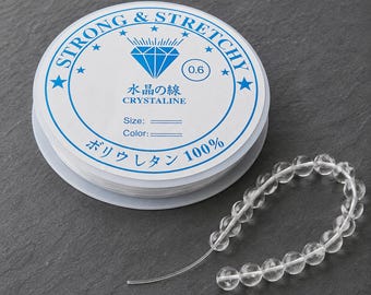 Elastic crystal cord 0.6 mm 10 m spool transparent elastic thread stretchable beaded cord for beading bracelets DIY