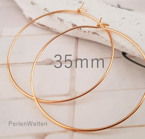 8 Creolen chirurg. Edelstahl vergoldet Ohrringe Edelstahl-Creolen Fb. gold