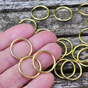 25 Binderinge 20mm vergoldet offen stabil Biegeringe verstärkt Metallringe Ösen Anhänger-Ringe