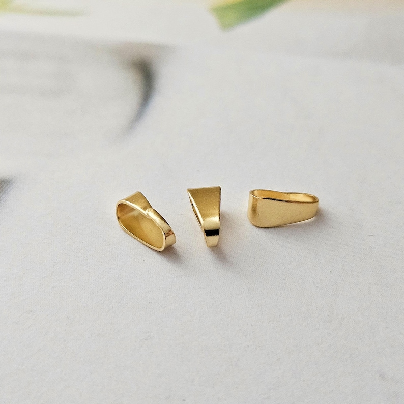 5 Collierschlaufen Edelstahl 24k vergoldet Anhängerschlaufen Verbinder für Ketten-Anhänger Metall