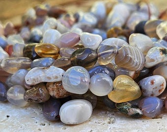 Botswana Agate Nuggets Strand Gemstone 6 to 10 mm Beads 39 cm Natural Shape Beads for Jewelry Bracelet Grey Taupe Sand Mala Banded