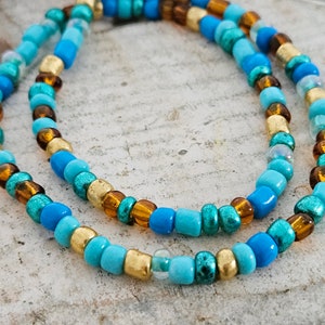 150 glass beads 4 mm color turquoise, topaz, turquoise, gold, metallic, pearl mix, pearl mix, boho hippie image 3