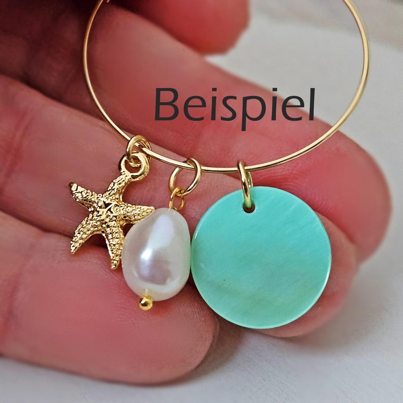 Charms vergoldet kleine Anhänger für Creolen Armbänder Eiffelturm Pilz böser Blick Seestern gold Blatt Süßwasserperle Muschel Tropfen Münze