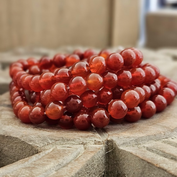 Karneol 8mm Strang Perlen rot Edelsteinperlen rund glänzend
