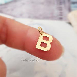 2x Buchstabe Edelstahl 18K vergoldet Anhänger Fb. gold silber mit Öse Initialen Alphabet Charms Buchstaben-Anhänger Armband-Buchstaben Bild 2