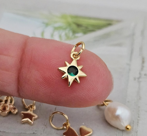 Charm Star Zirconia 18k Gold Plated Pendant With Eyelet