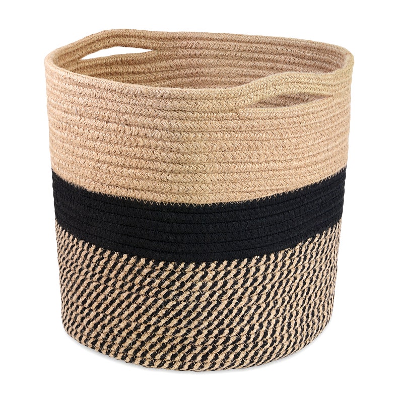 Woven baskets—Hand Woven Cotton Rope Plant Basket 11x11 for Brown