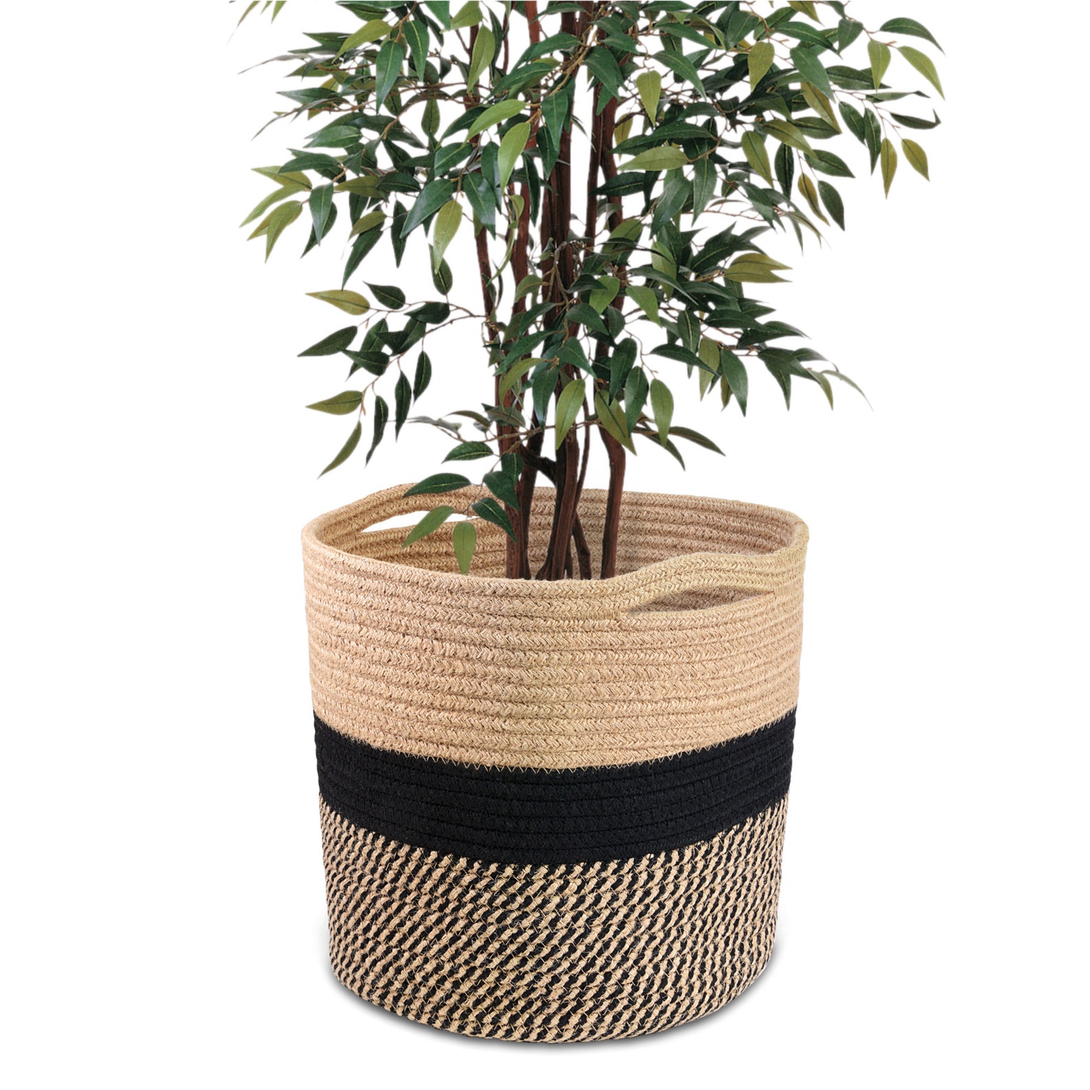 Hand Woven Cotton Rope Plant Basket 11x11 for Etsy