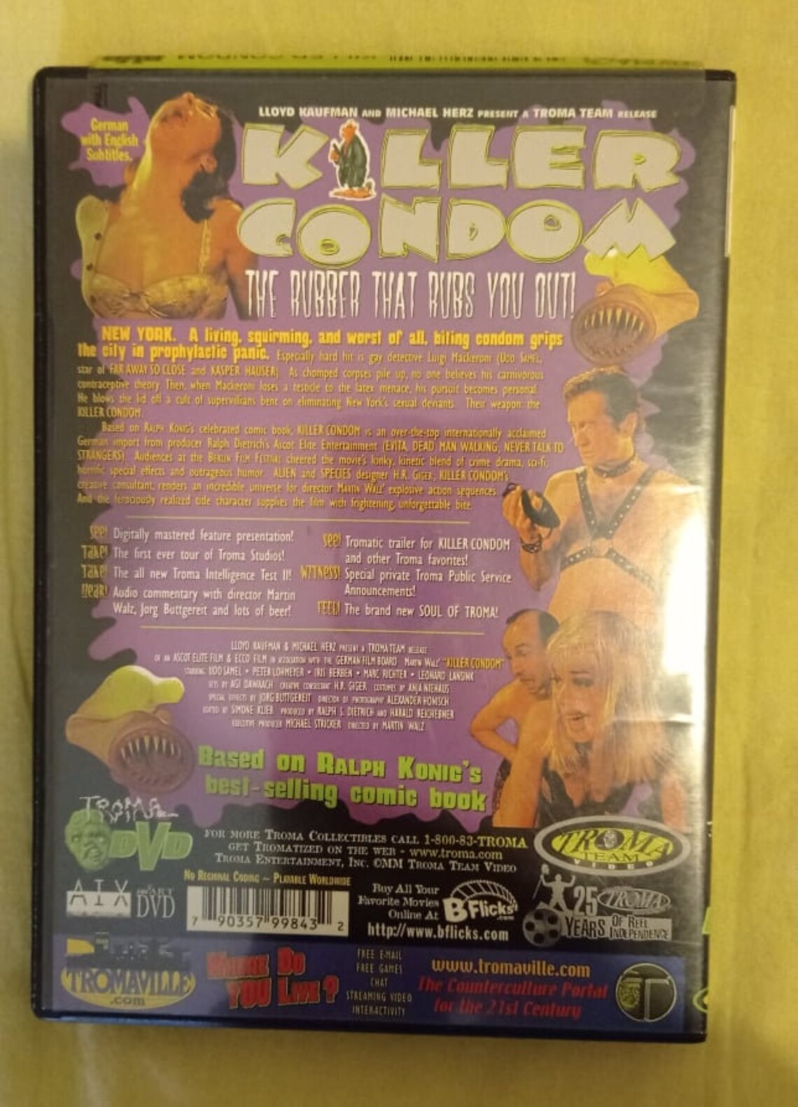 Killer Condom by Troma Films 1993 Etsy