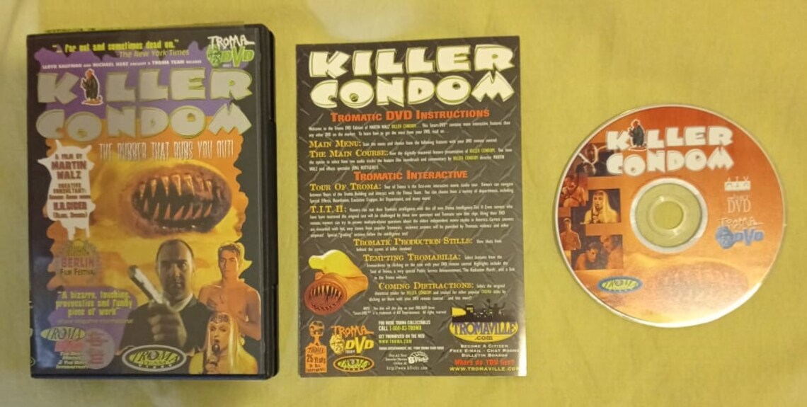 Killer Condom by Troma Films 1993 Etsy