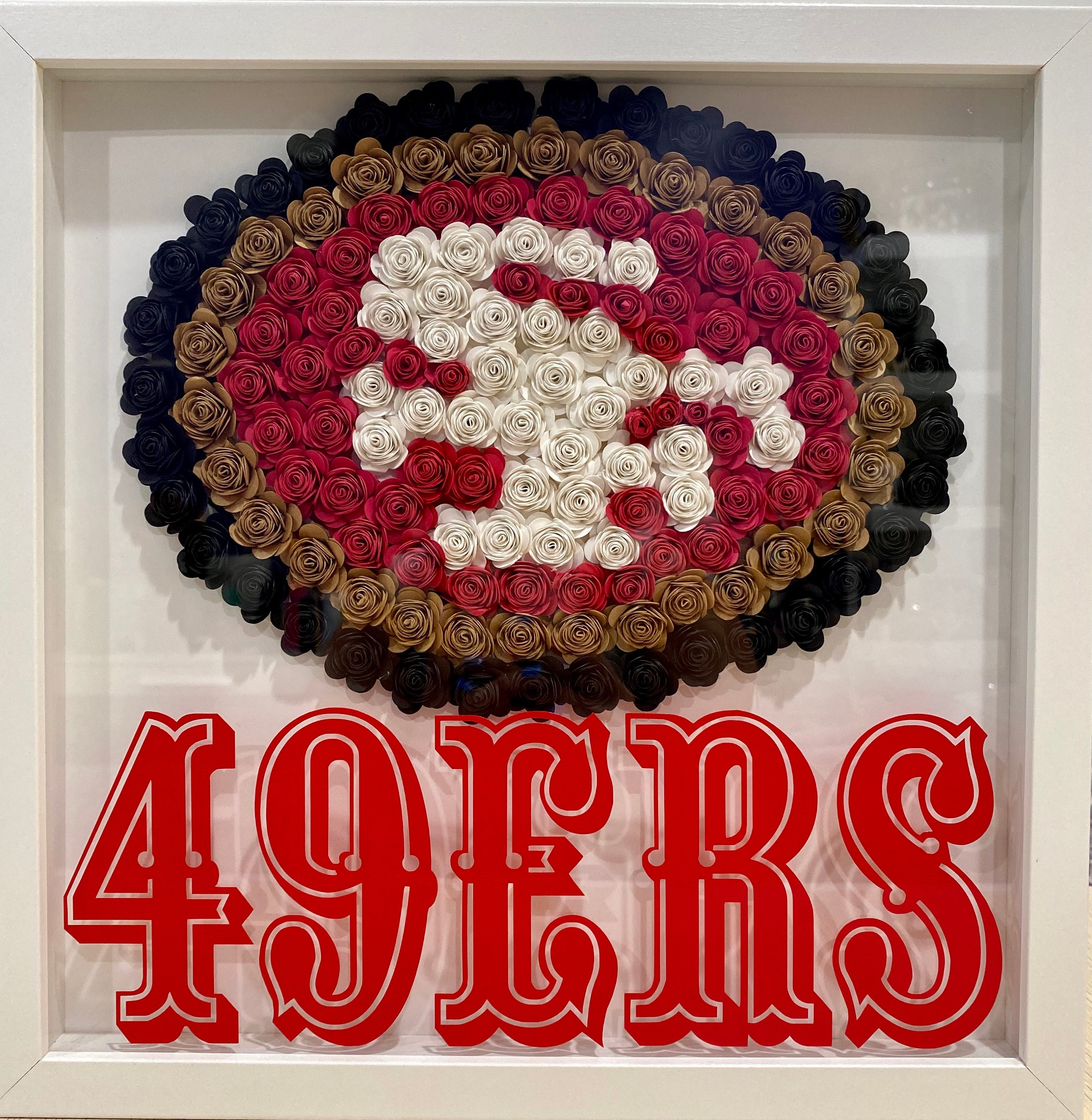 San Francisco 49ers Paper Flower Shadow Box | Etsy